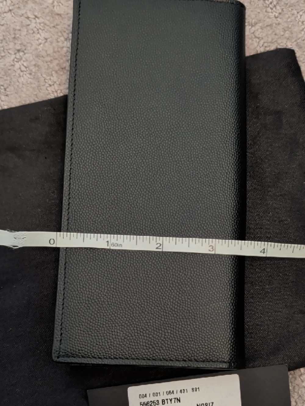 Saint Laurent Black Pebbled Leather Long Wallet - Picture 6 of 7